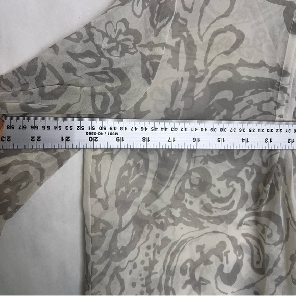 CAbi Size M Pin-Tuck  Pleated Peasant Sheer Blouse #634 - Picture 3 of 7